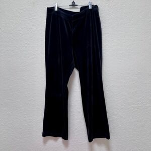 Lauren Ralph Lauren Black Velour Lounge Pants Women 1X Velvet Straight Leg